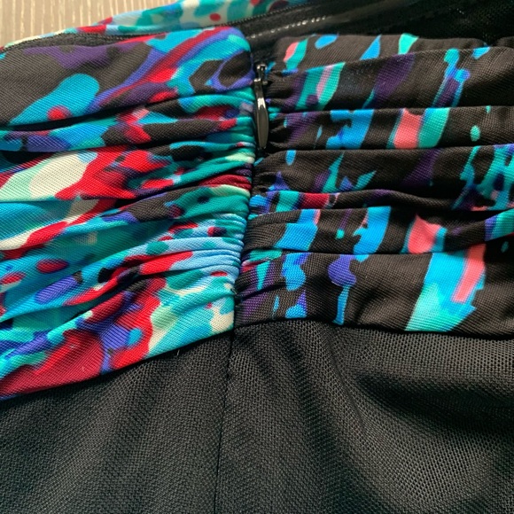 BCBGMaxAzria Runway blue and black mesh panel mini dress - Picture 8 of 8